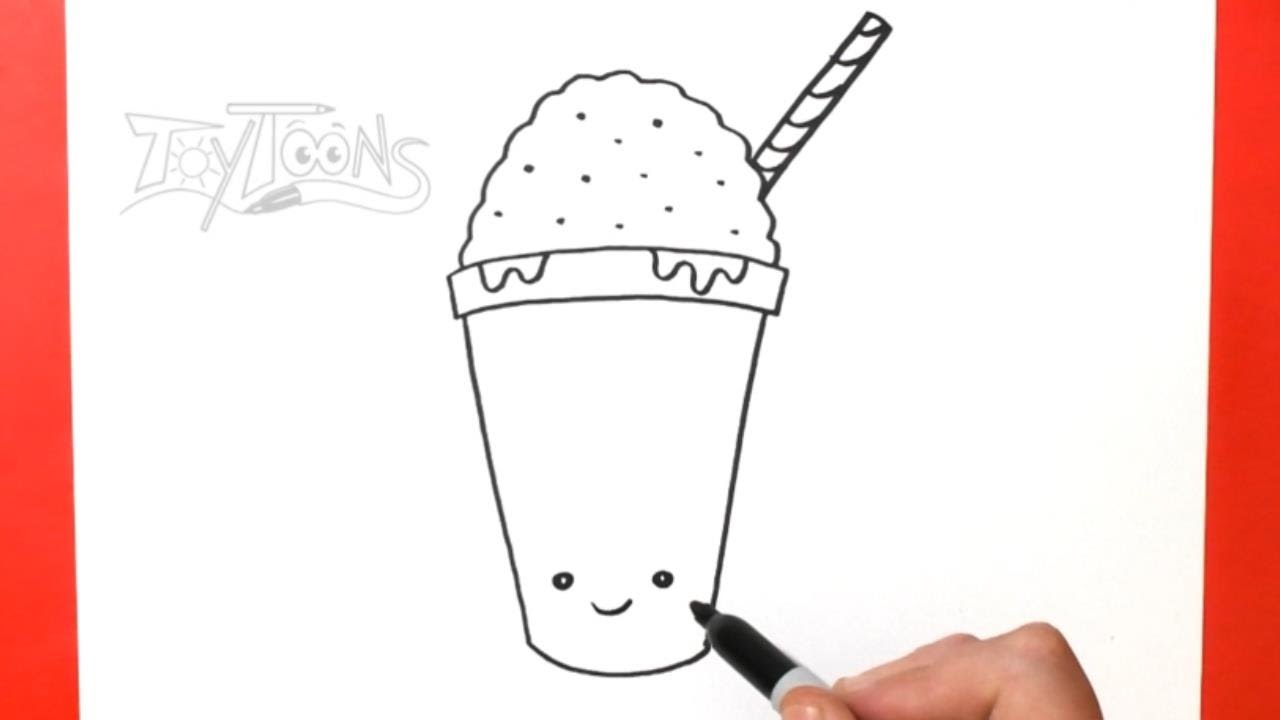 How to draw a cute snow cone step by step drawing