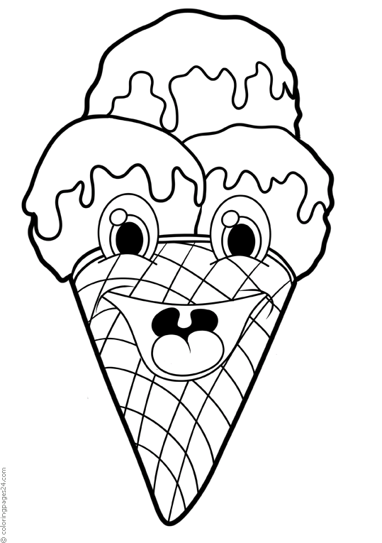 Ice cream snow cones coloring pages