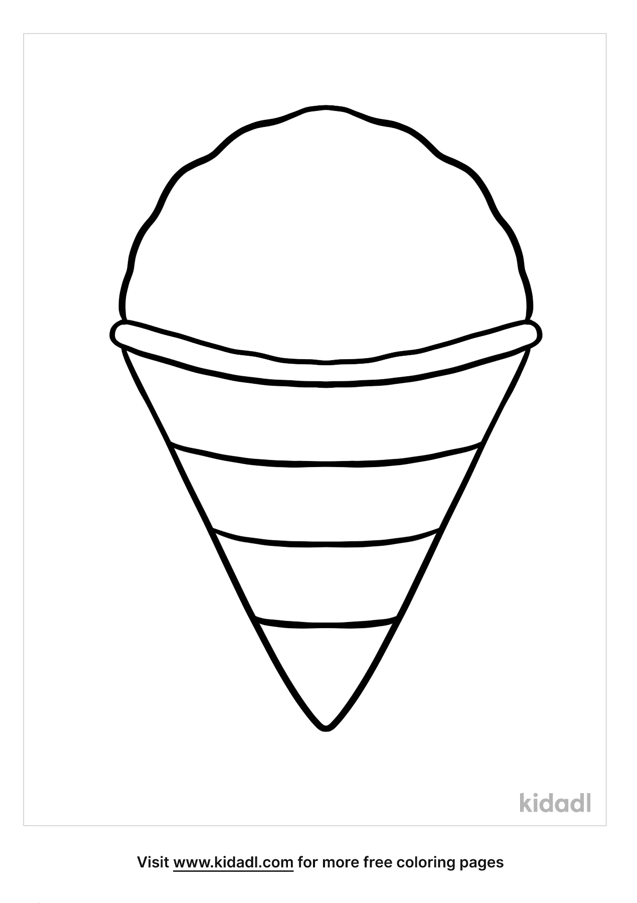 Free snow cone coloring page coloring page printables
