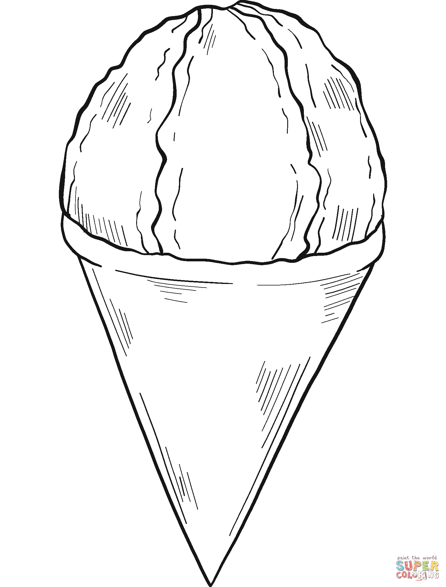 Snow cone coloring page free printable coloring pages