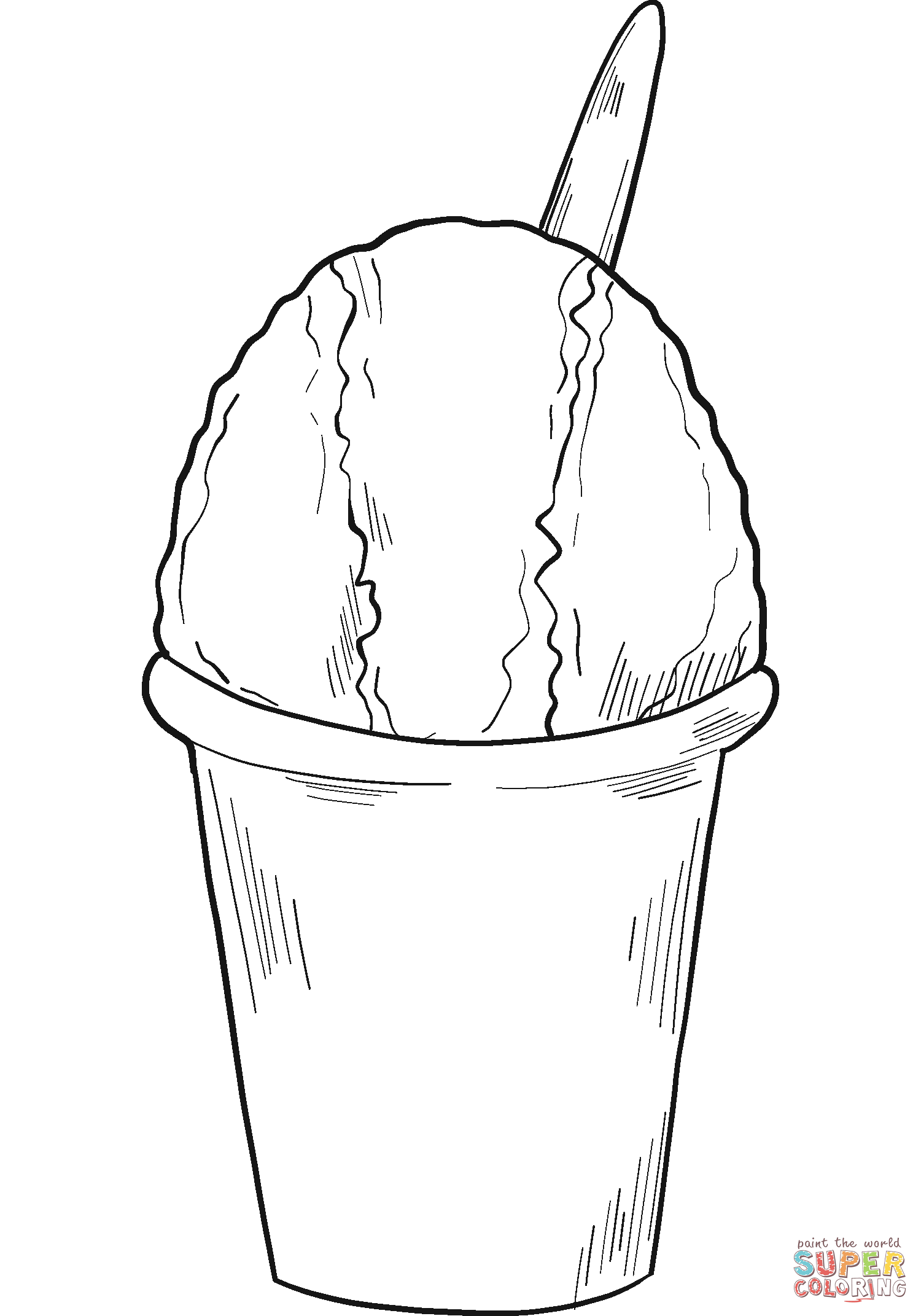 Snow cone coloring page free printable coloring pages