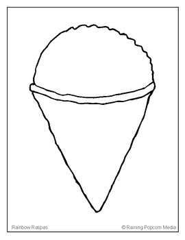 Raspas snow cone coloring page by raining popcorn tpt