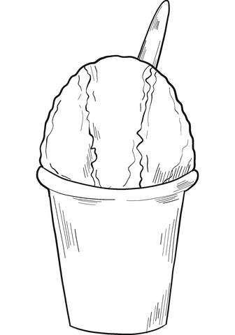 Snow cone coloring page free printable coloring pages