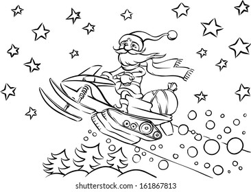 Vector illustration coloring book santa claus stock vector royalty free