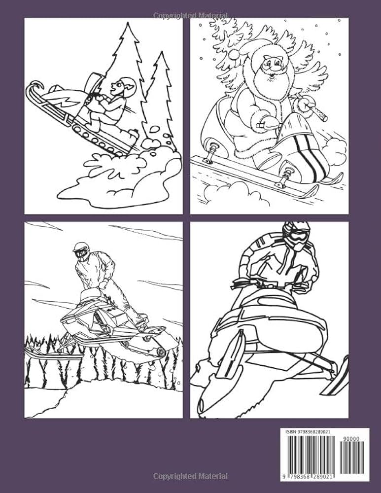Snowmobile coloring book great coloring pages with incredible illustrations to unleash creativity energy gift idea for all ages joy rainbow books