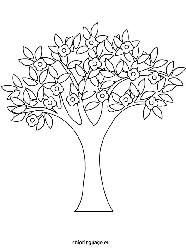Spring tree coloring spring coloring pages tree coloring page spring tree