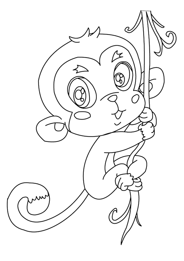 Monkey coloring pages printable for free download