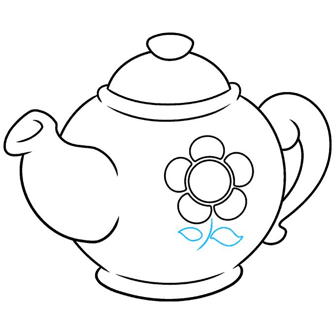 How to draw a tea pot