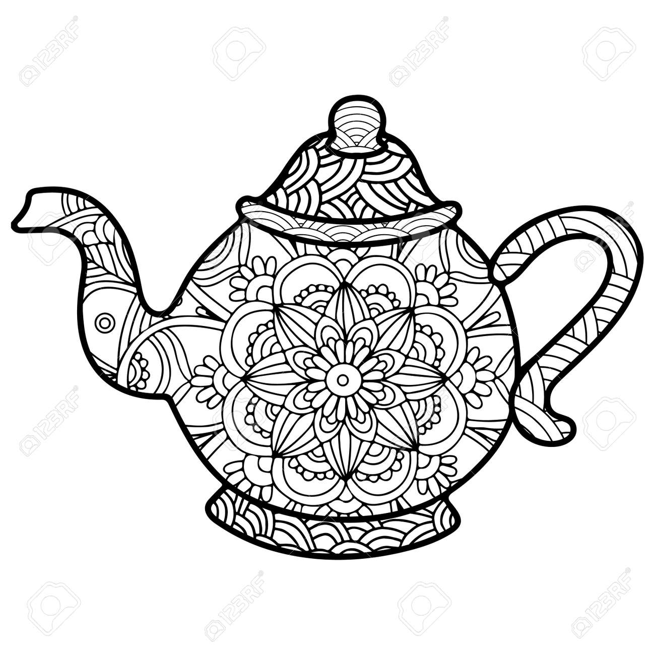 Coffee or tea cup doodle style coloring pages royalty free svg cliparts vectors and stock illustration image