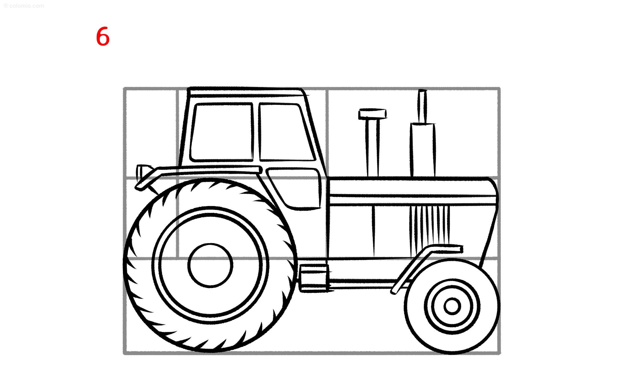 Tractor drawing â how to draw a tractor