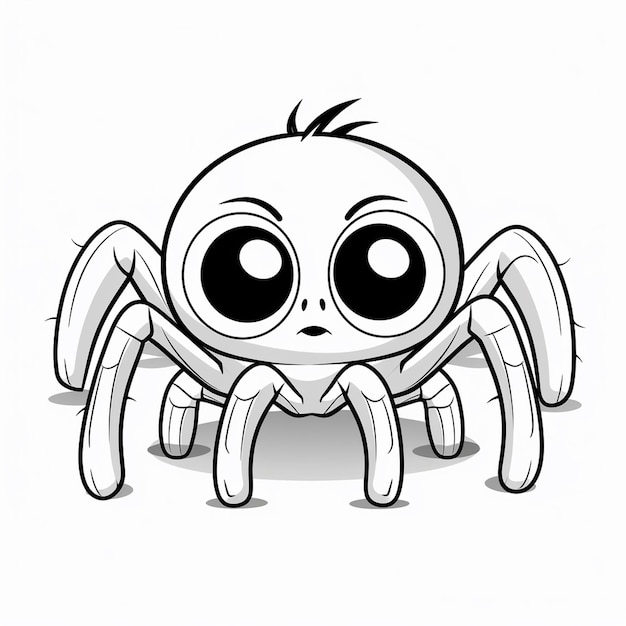 Premium ai image trapdoor spider kids drawing charm cute coloring book kawaii line art
