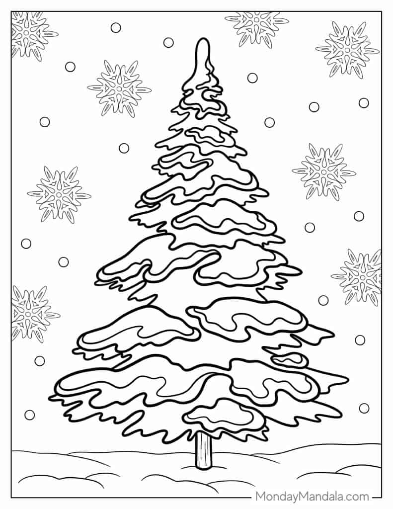 Tree coloring pages free pdf printables