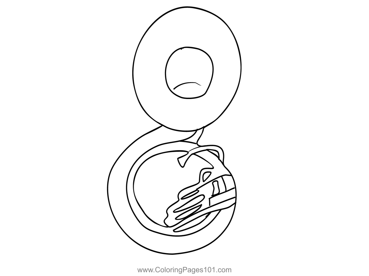 Sousaphone tuba coloring page sousaphone tuba coloring pages