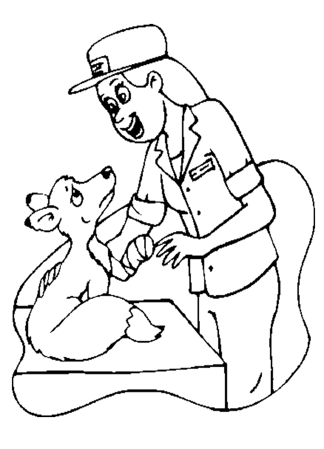 Veterinarian coloring pages