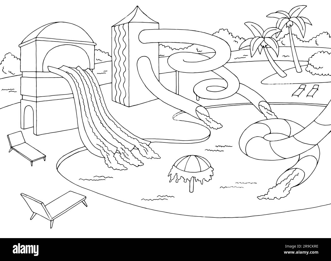 Aqua park cut out stock images pictures