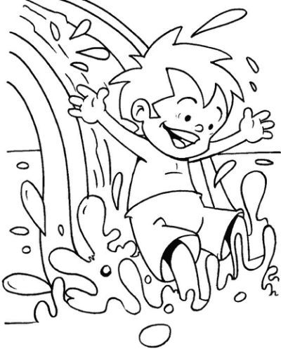 Water slide at water park coloring summer coloring pages coloring pages coloring books