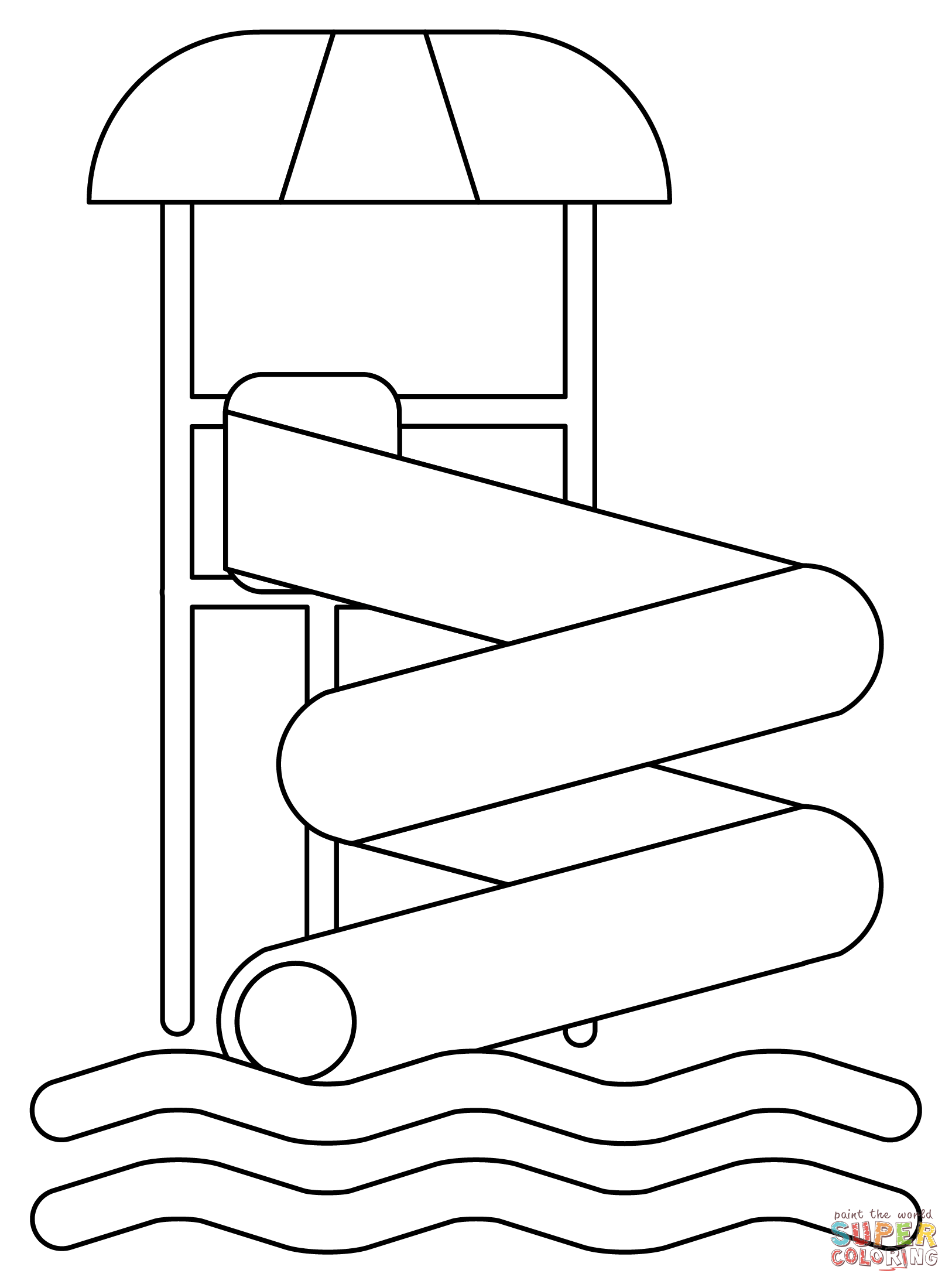 Water slide coloring page free printable coloring pages