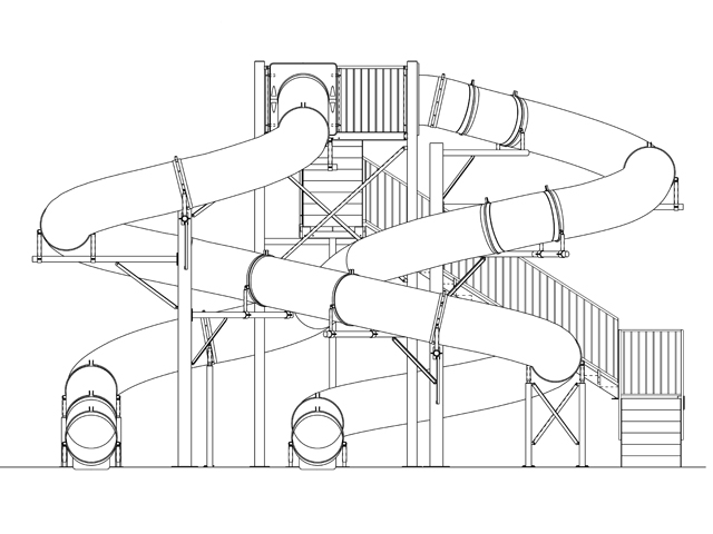 Natural structures water slides entry height to