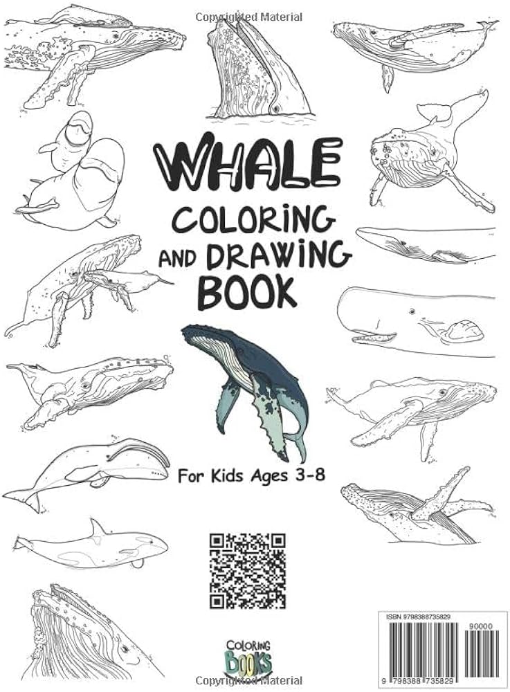 Whale coloring and drawing book for kids ages