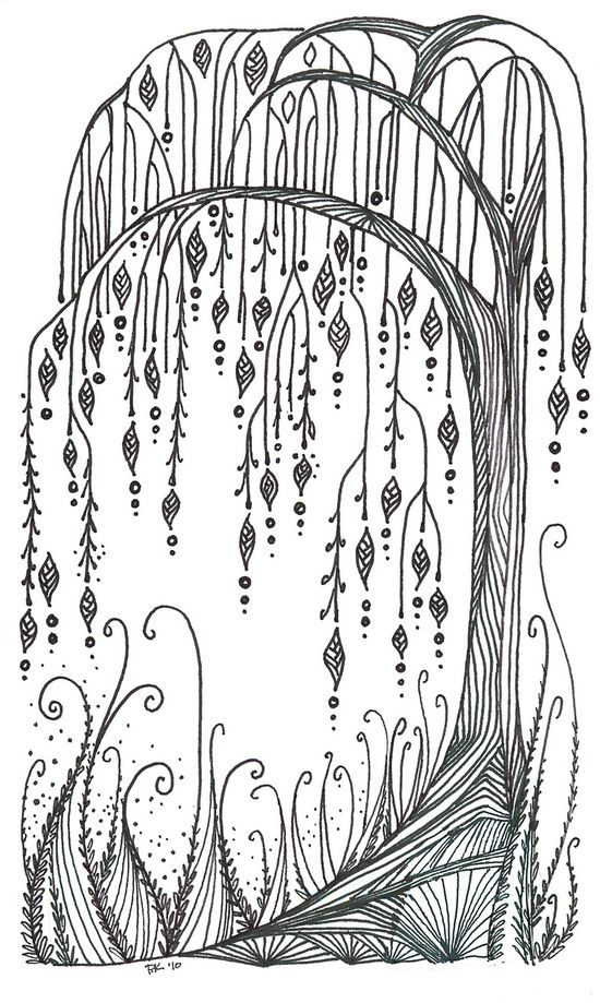 Willow tree art print by piquestudios society tangle art sharpie art zentangle art