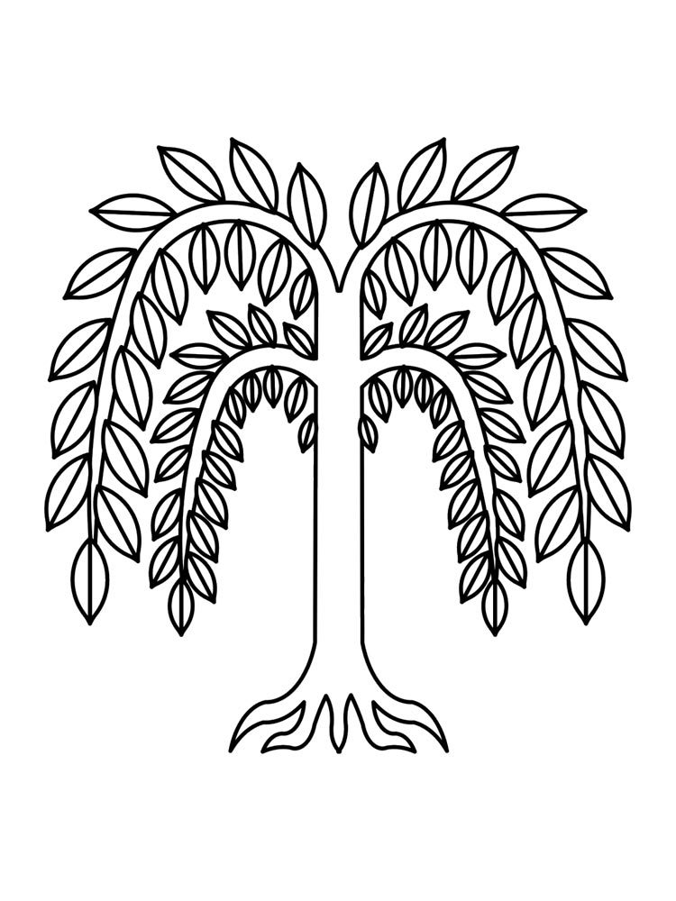 Symbolic drawing of a tree coloring page