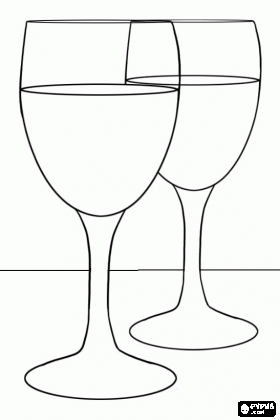 Two glasses of wine or two glasses of water coloring page coloring pages pattern coloring pages color