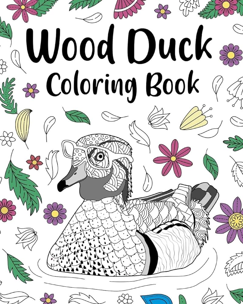 Wood duck colorg book funny quotes and freestyle drawg pages carola duck aix sponsa paperland books