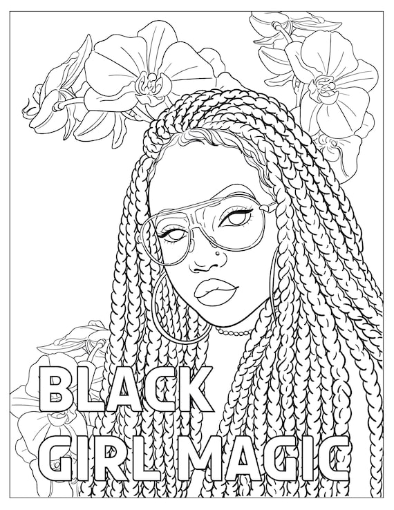 Black girl magic black girl coloring pages natural hair printable coloring page