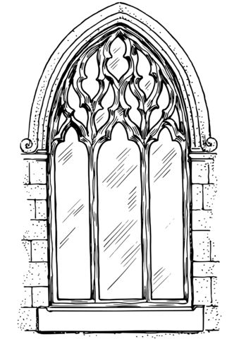 Gothic window arch coloring page free printable coloring pages gothic windows window drawing architecture drawing