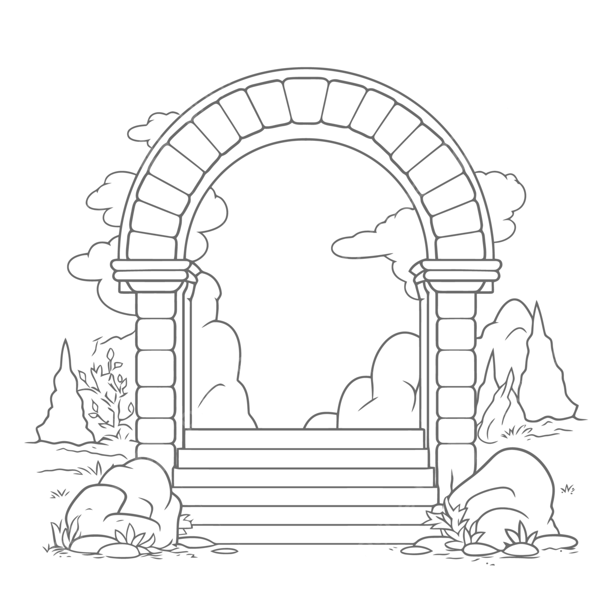 Illustration of an archway coloring page outline sketch drawing vector arch drawing arch outline arch sketch png and vector with transparent background for free download