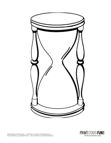 Hourglass coloring clipart at
