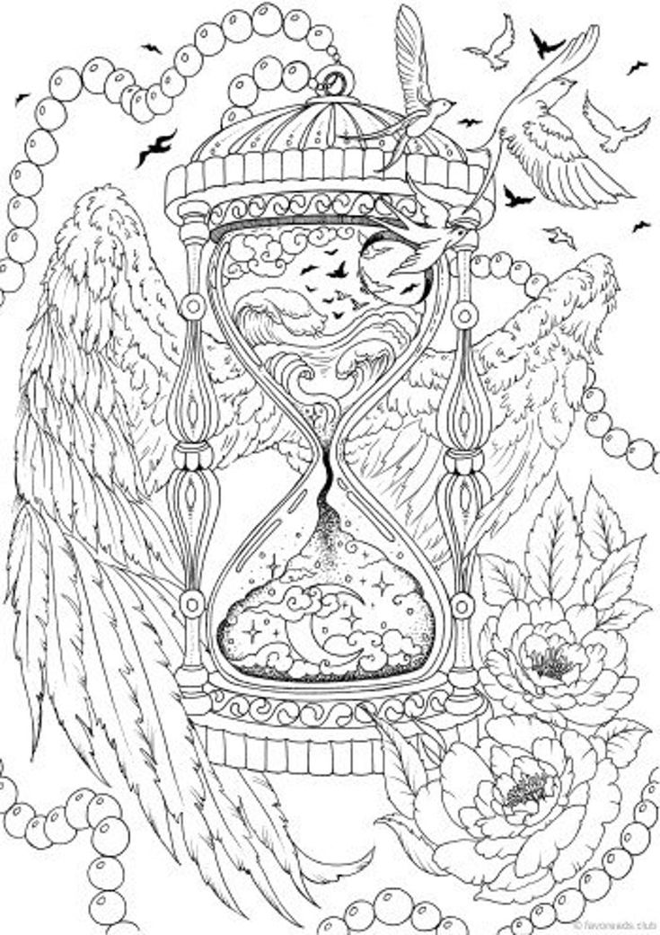 Hourglass printable adult coloring page from favoreads