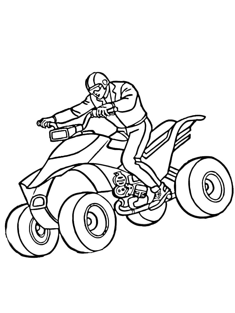 Driving atv coloring page