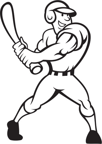 Baseball player batting side coloring page free printable coloring pages
