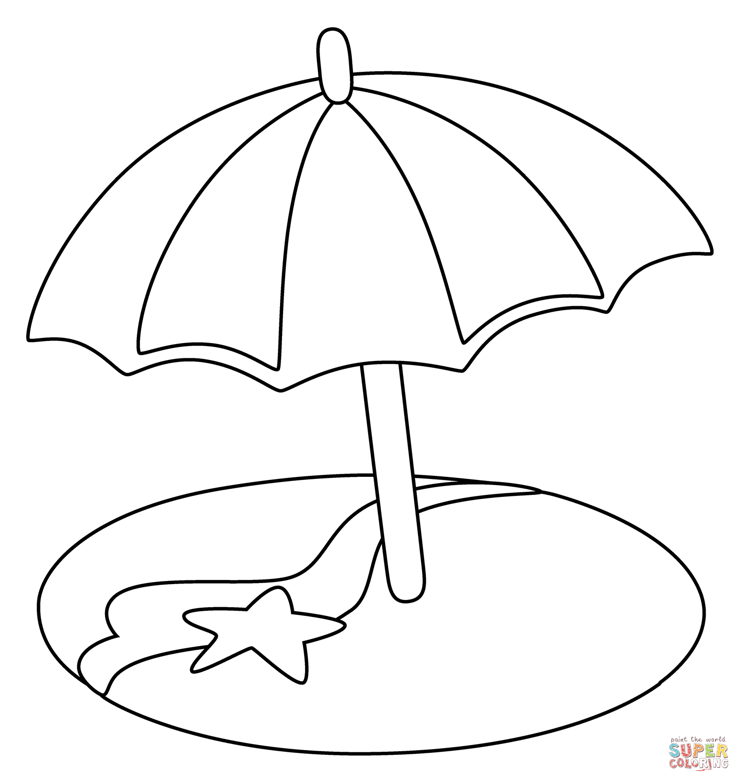 Beach with umbrella emoji coloring page free printable coloring pages