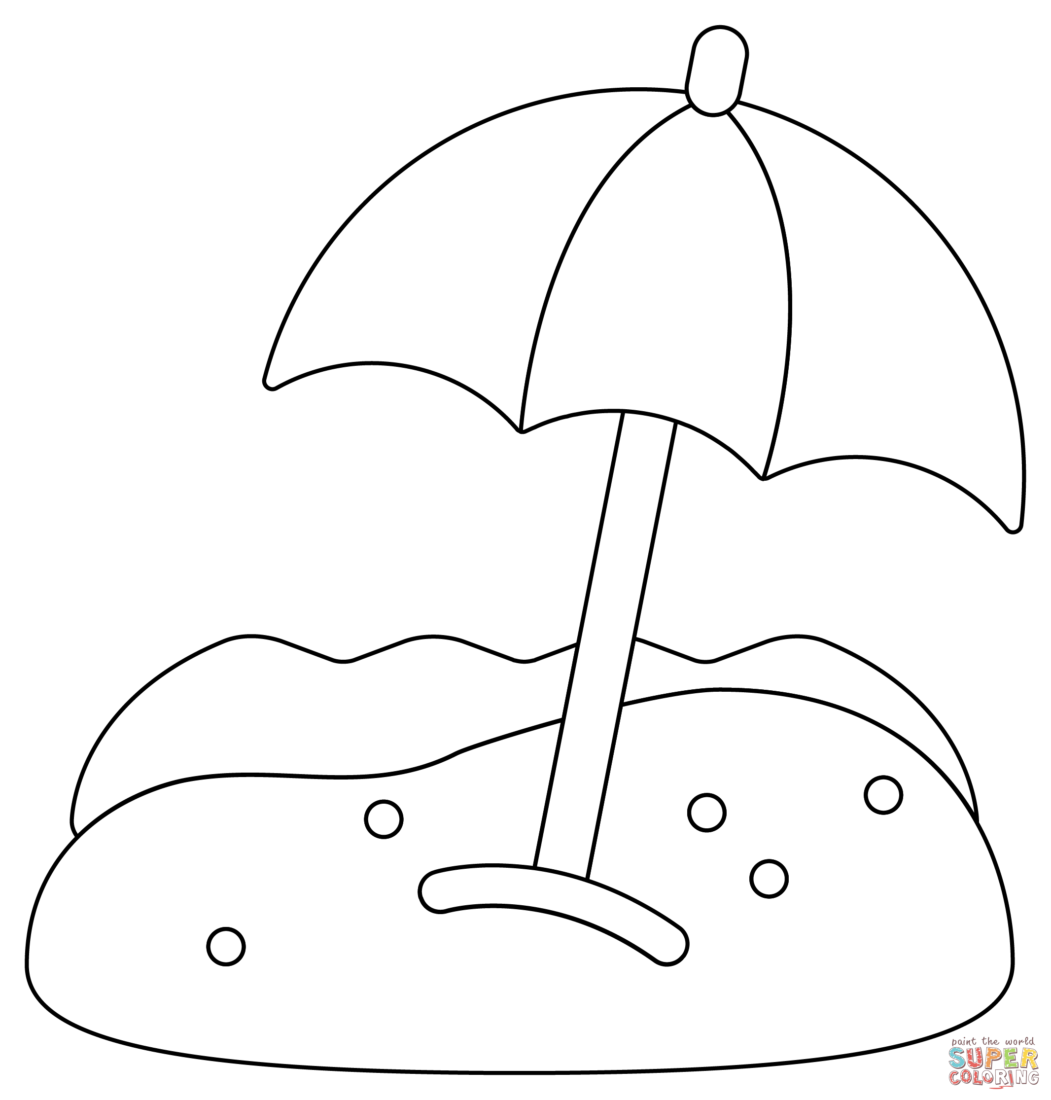 Beach umbrella coloring page free printable coloring pages