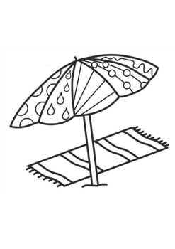 Sun umbrella with beach towel zentangle no prep coloring page tpt
