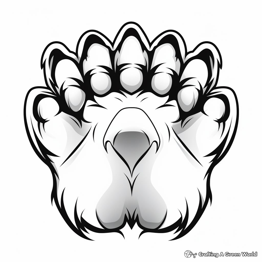 Bear paw coloring pages