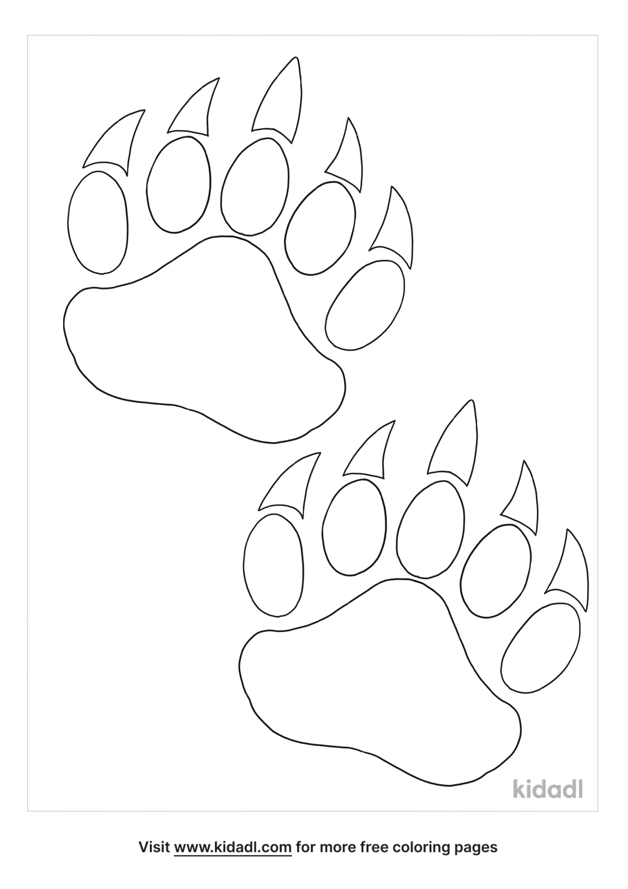 Free bear claws coloring page coloring page printables
