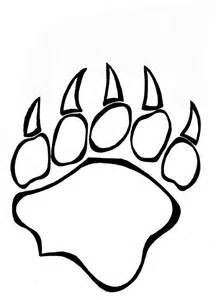 Outline of grizzly bear bear paw print bear paw tattoos paw drawing