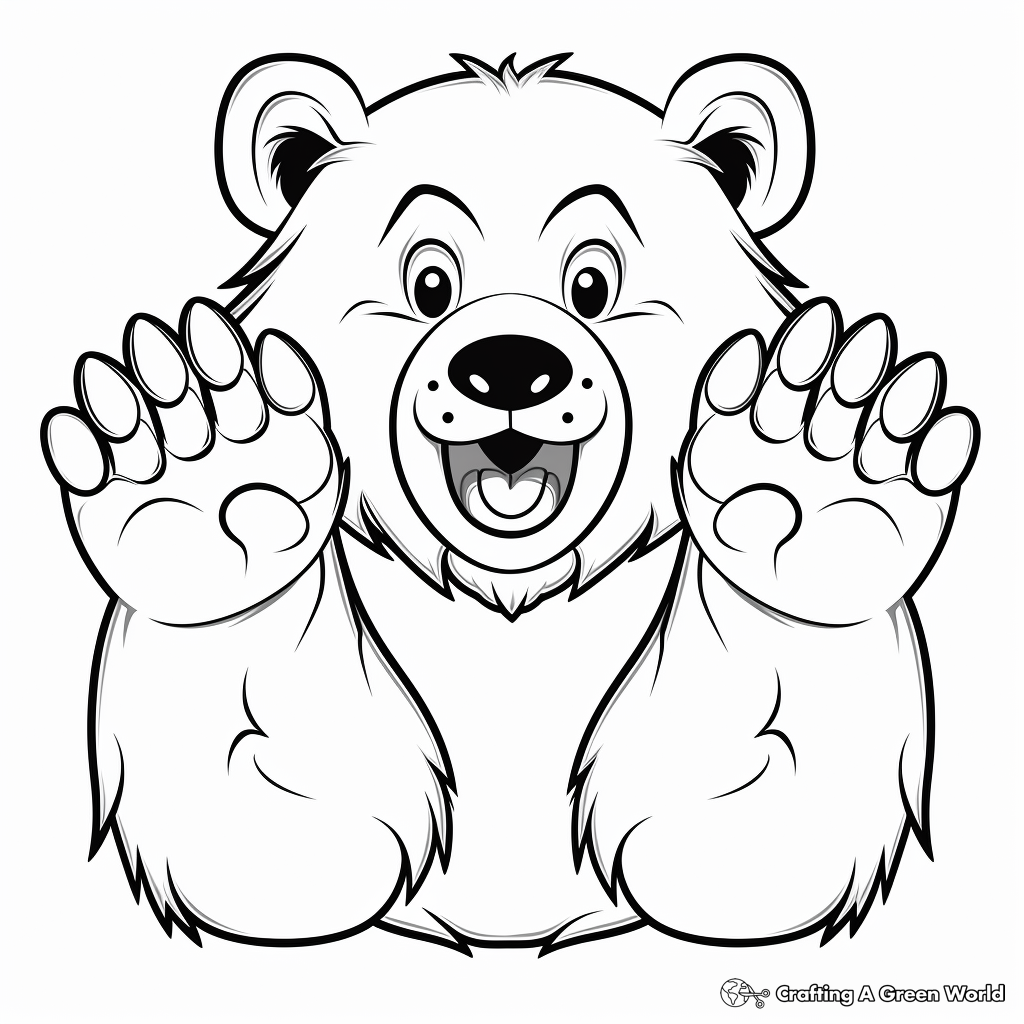 Bear paw coloring pages