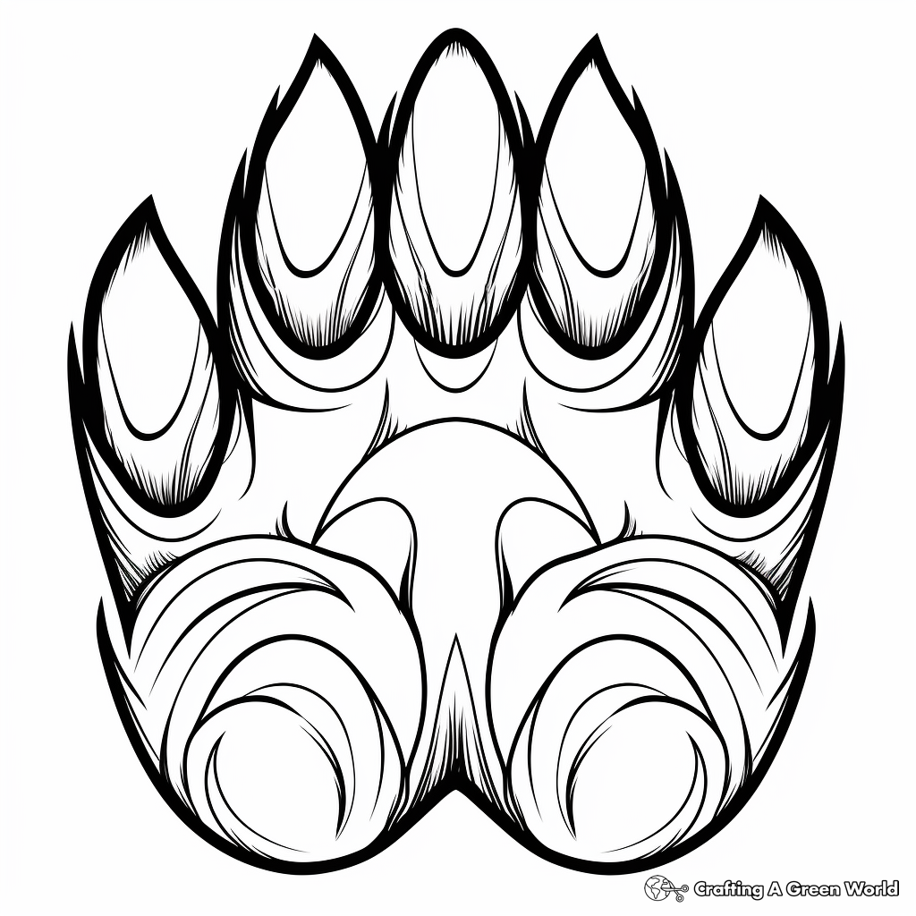 Bear paw coloring pages