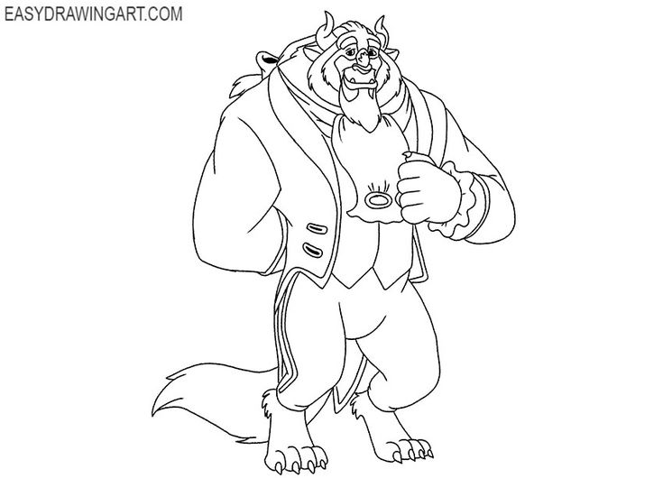 How to draw the beast for beginners drawings cartoon drawings draw