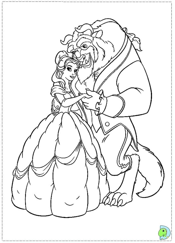 The beauty and the beast coloring page