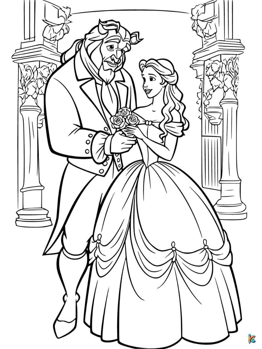 Beauty and the beast coloring pages â