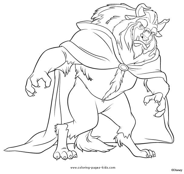 Beauty and the beast coloring pages