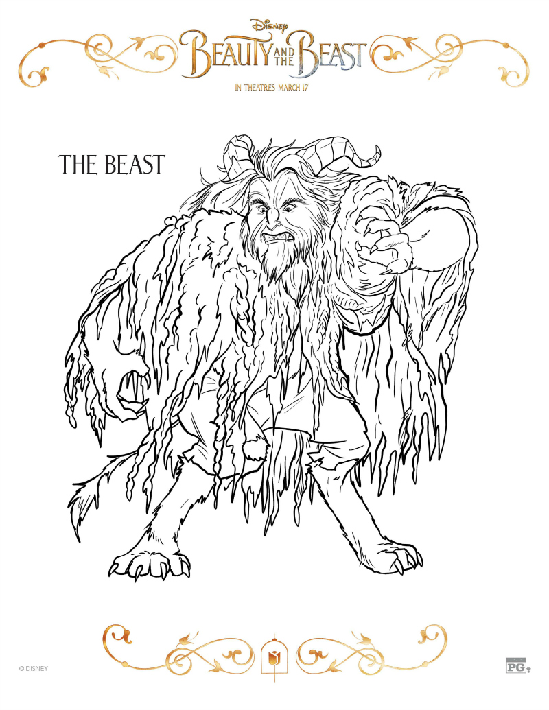 Beauty and the beast coloring page
