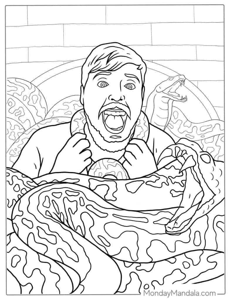 Mr beast coloring pages free pdf printables
