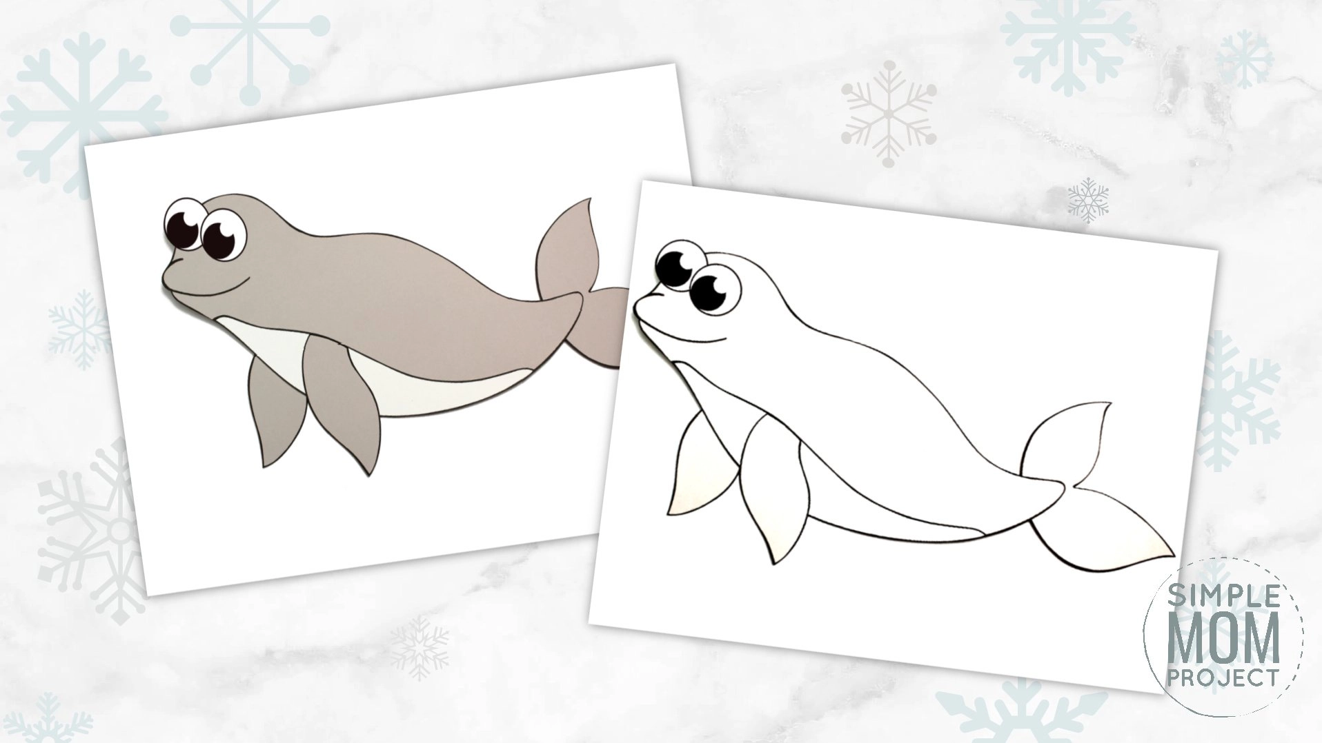 Free printable beluga whale template â simple mom project