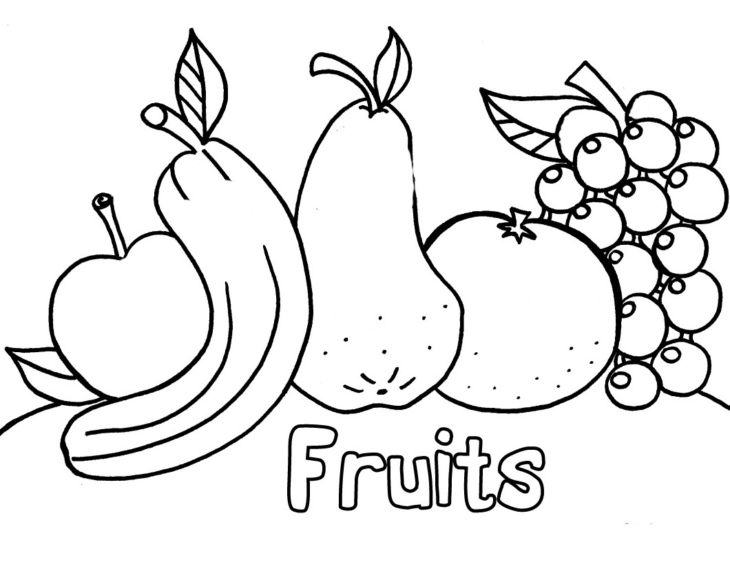 Coloring pages of fresh fruit and vegetables team colors
